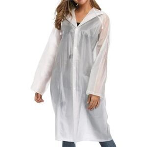 Reusable EVA Rain Poncho, Unisex Hooded Long Clear Raincoat For Men & Women